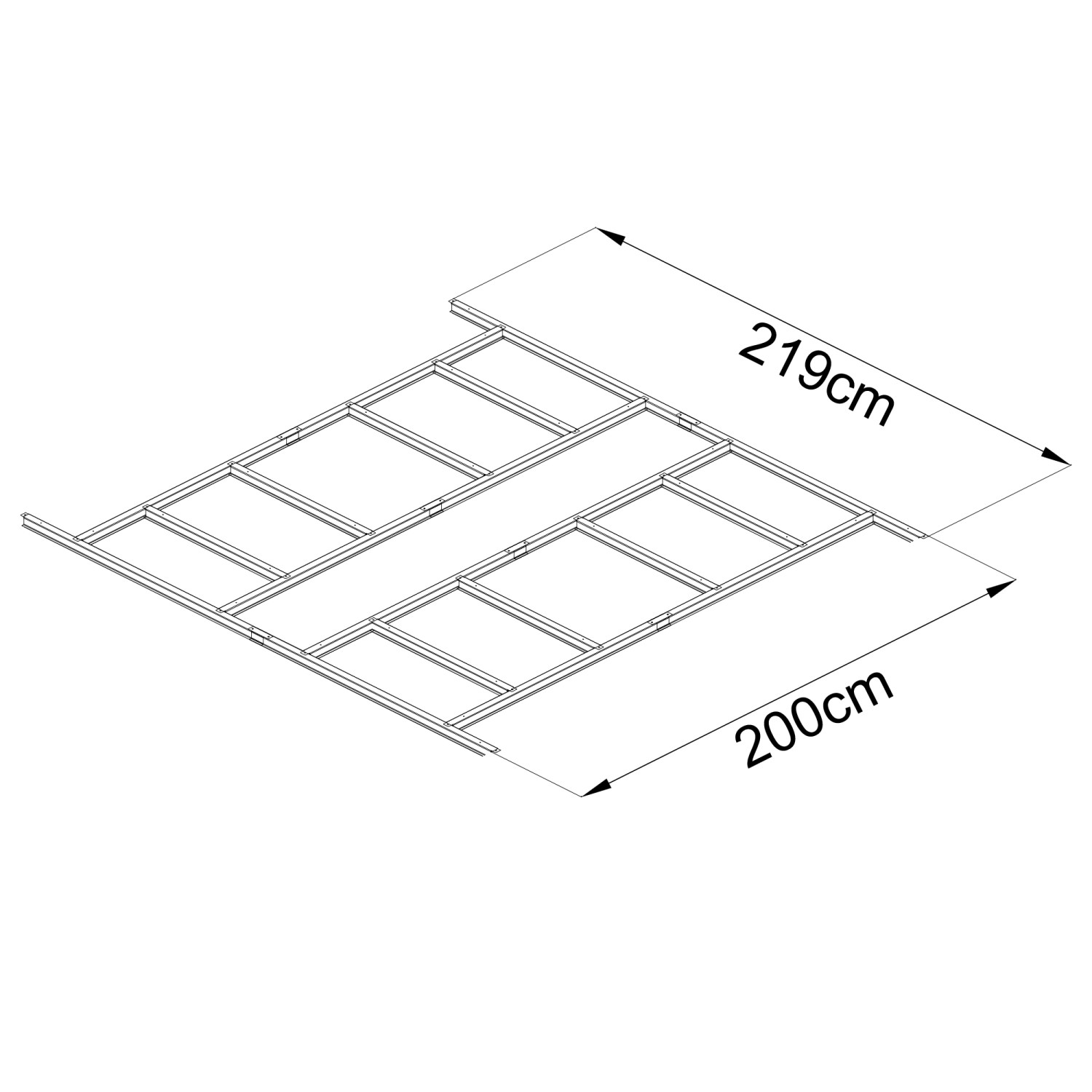 Floraworld Fundament für Gerätehaus mit Pultdach Größe 4 Verzinkt_2