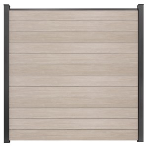 GroJa Steckzaun Schmal Basicline, 180x180 cm, Sheffield Oak, Kunststoffzaun für Sichtschutz im Garten.