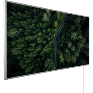 Könighaus Infrarotheizung mit Waldstraßen-Motiv, 60x100 cm, 800W. Elektrische Heizung mit HD-Druck.
