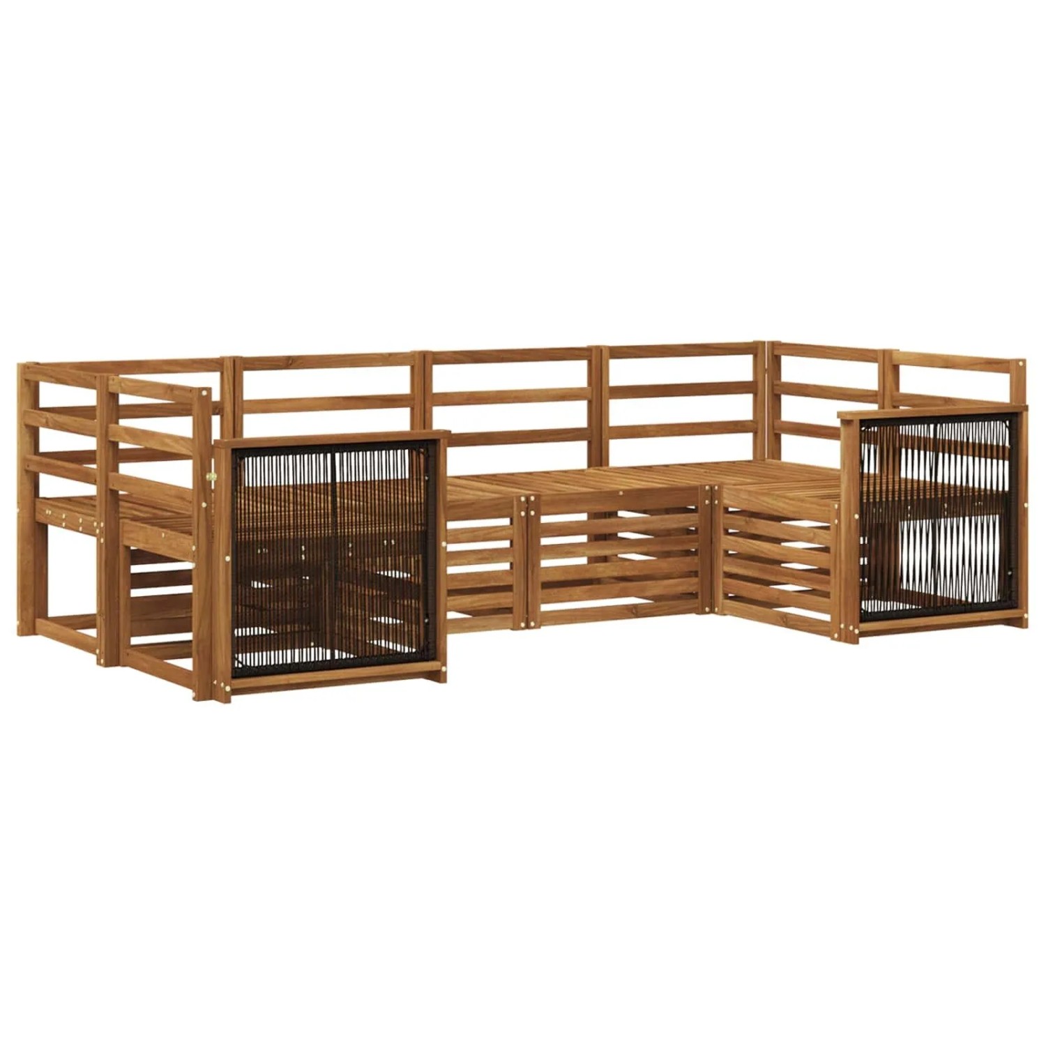 vidaXL Ecksofa Set 5 Stk Natur Massivholz Akazie 3384770