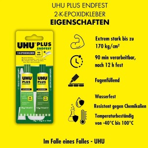 Uhu plus endfest 2 x 15 ml