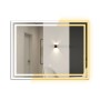 Rechteckiger Badspiegel 80x60 cm mit LED-Beleuchtung, drei Lichtfarben und Touch-Funktion.