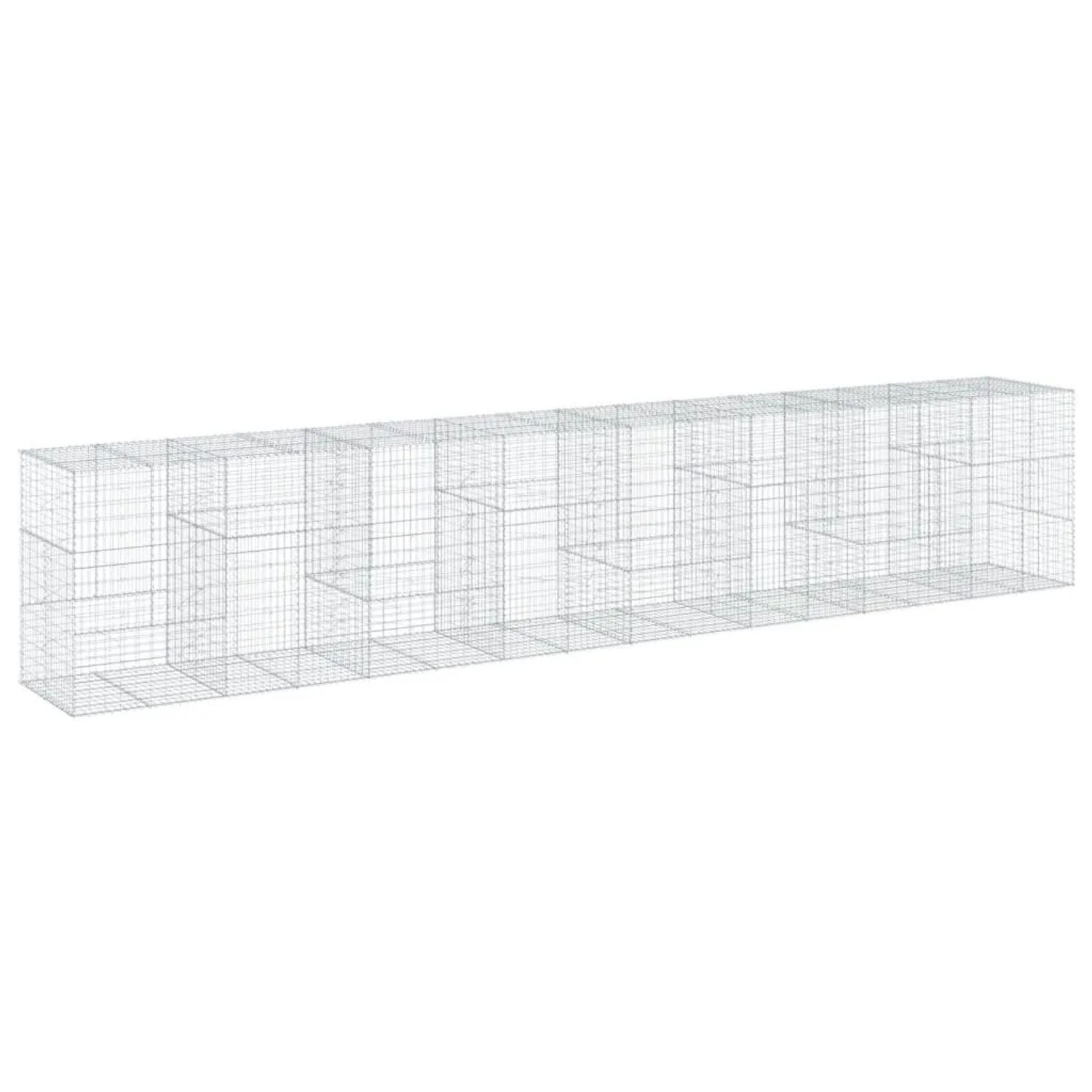 vidaXL Gabione mit Deckel 800x100x150 cm Eisen 2149671