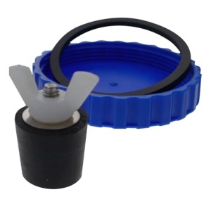 Poolomio Winterverschluss-Set für Intex Pools ab 2021 mit Düse: Deckel, Dichtung und Stopfen.