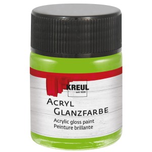 Kreul Acrylfarbe Glänzend Lindgrün, 50ml, für Bastelarbeiten.