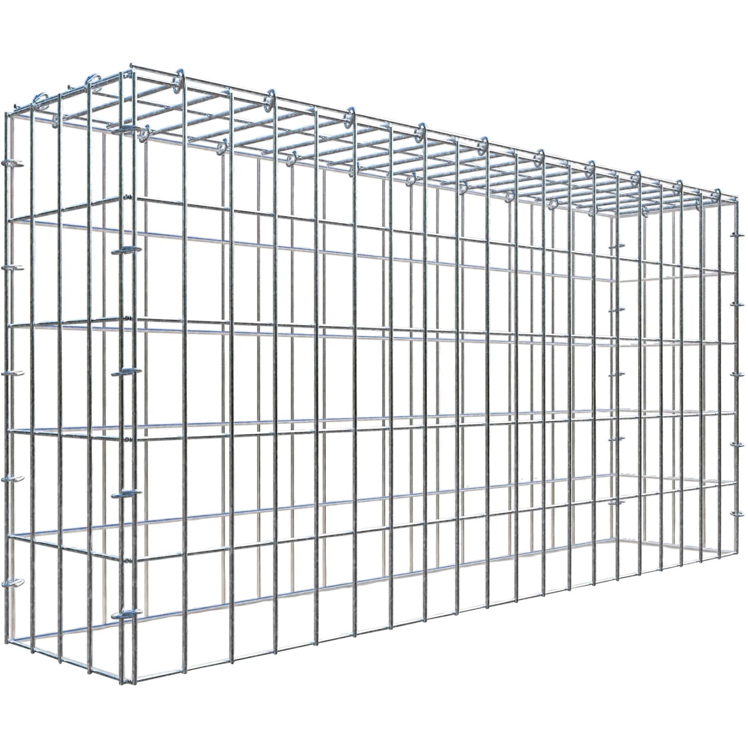 Gabiona C-Ring-Gabione-Anbaukorb Typ 3 50 x 100 x 20 cm Maschenw 5 x 10 cm