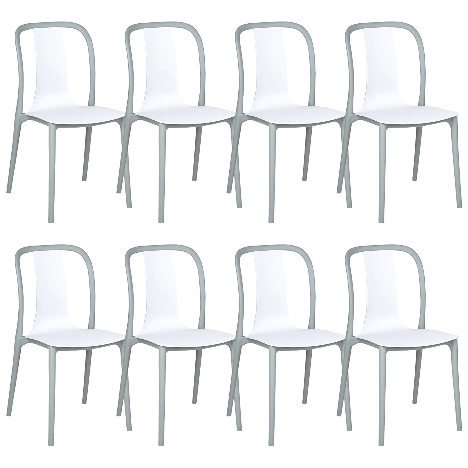 Beliani Esszimmerstuhl Weiss Grau 49x42x89