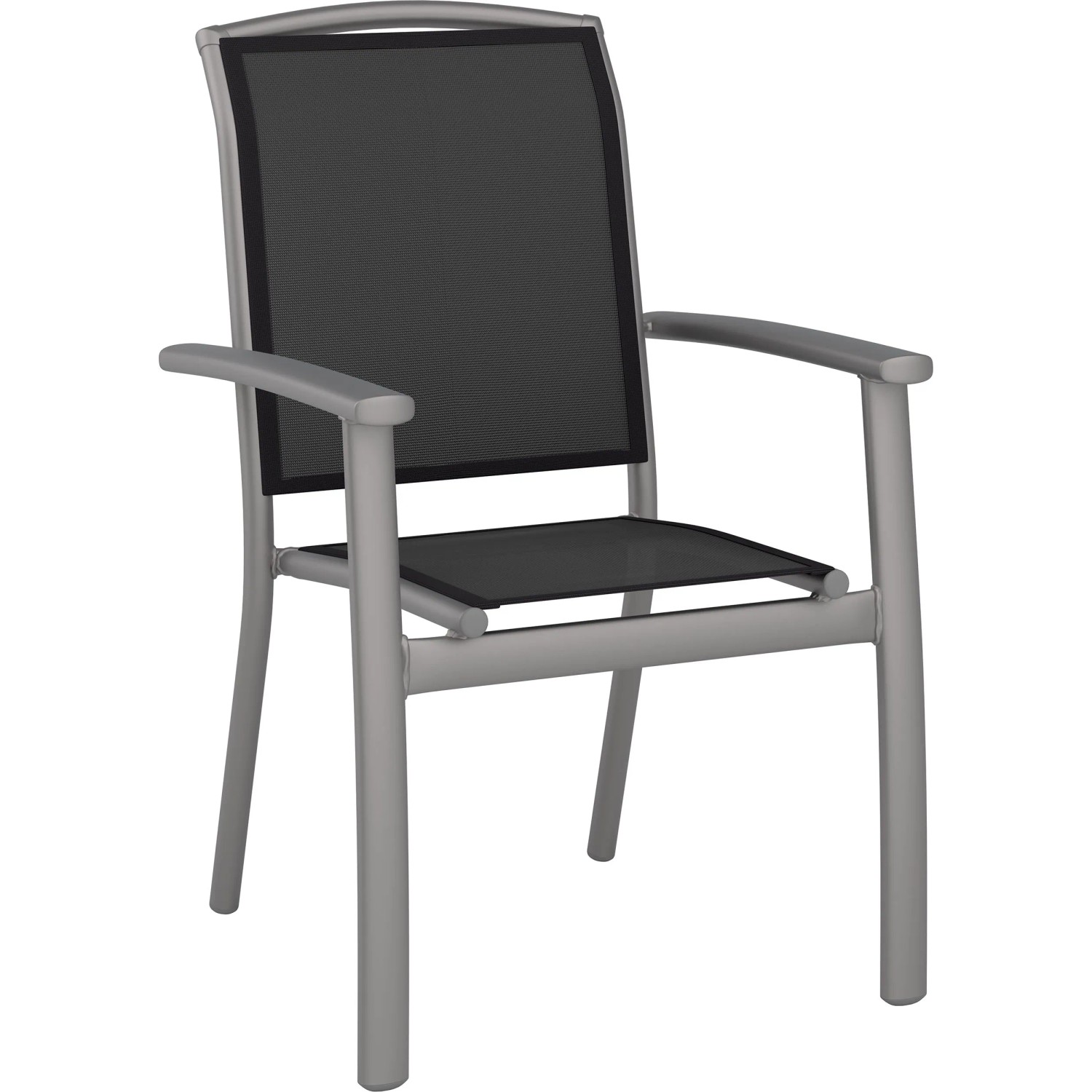 Stapelstuhl Welsby Aluminium mit Armlehnen Anthrazit-Grau