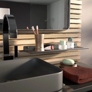SOTECH Design Wandregal HOVER-V 450 x 130 x 30 mm Schwarz für Wandmontage