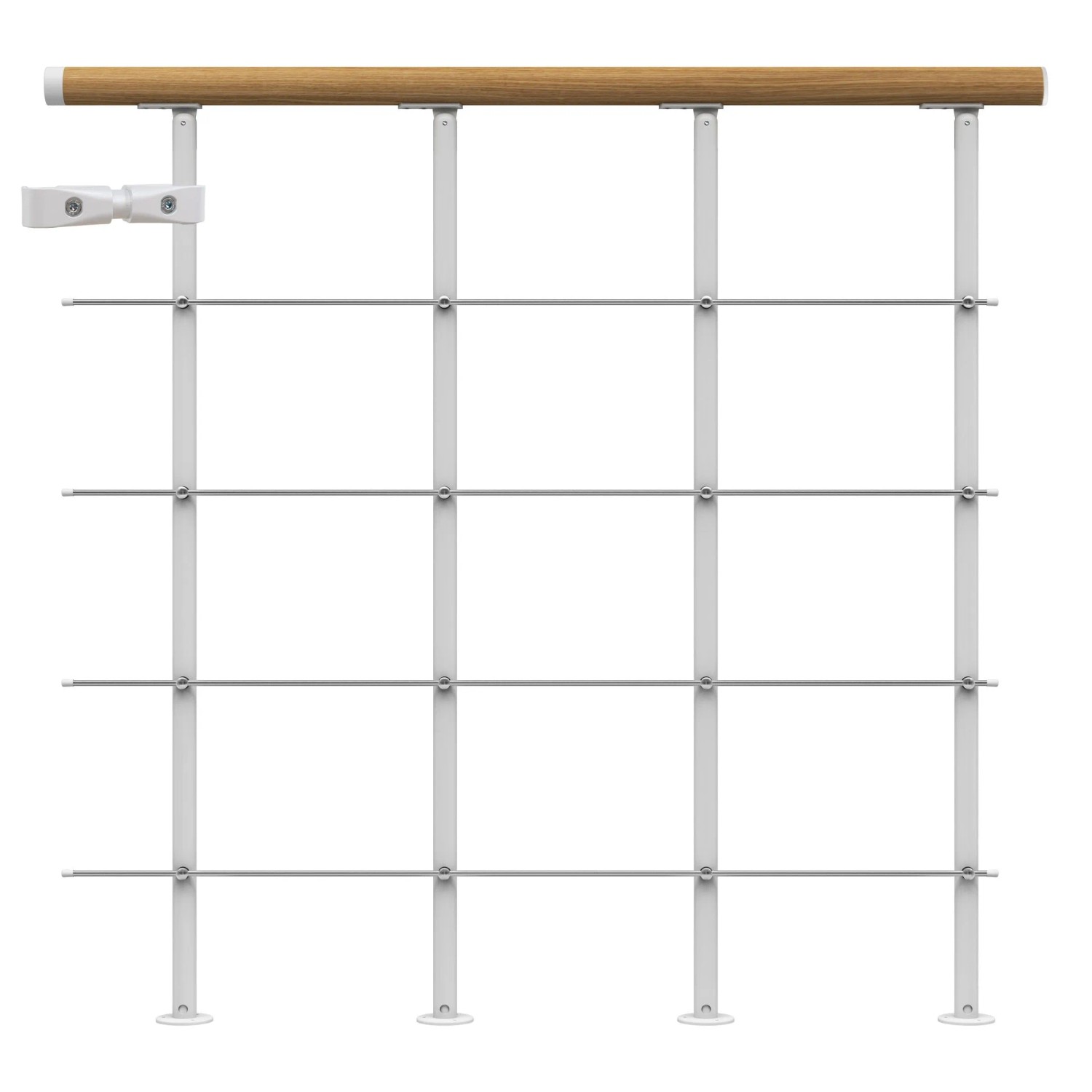 Dolle Brüstungsgeländer Boston Startset 100 cm Weiß Handlauf Eiche FSC® günstig online kaufen