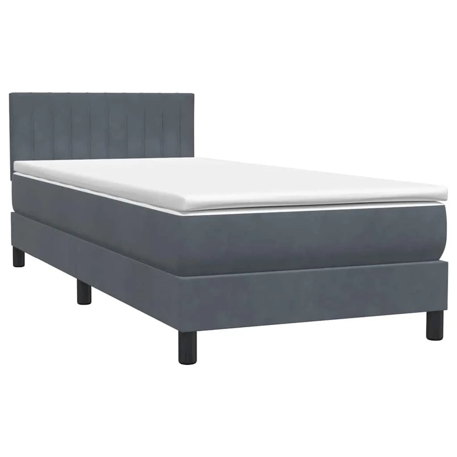 vidaXL Boxspringbett mit Matratze Dunkelgrau 90x210 cm Samt 3316384 günstig online kaufen
