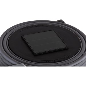 Detailaufnahme des Solarpanels der Globo LED-Solaraußenleuchte Laterne in Grau.