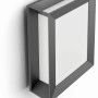 Moderne, anthrazitfarbene Philips LED-Außenwandleuchte Karp mit rechteckigem Design.