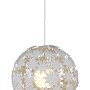 Weiße Näve Pendelleuchte Young Living mit Blumenmuster, Ø 55cm.