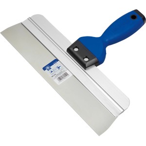 LUX Rakel Comfort 300 mm: Malerwerkzeug mit Edelstahlklinge und blauem Griff für Tapetenarbeiten.