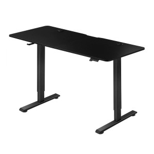 Schwarzer, höhenverstellbarer Juskys Schreibtisch Office Stand 120x60 cm mit Kabelführung.