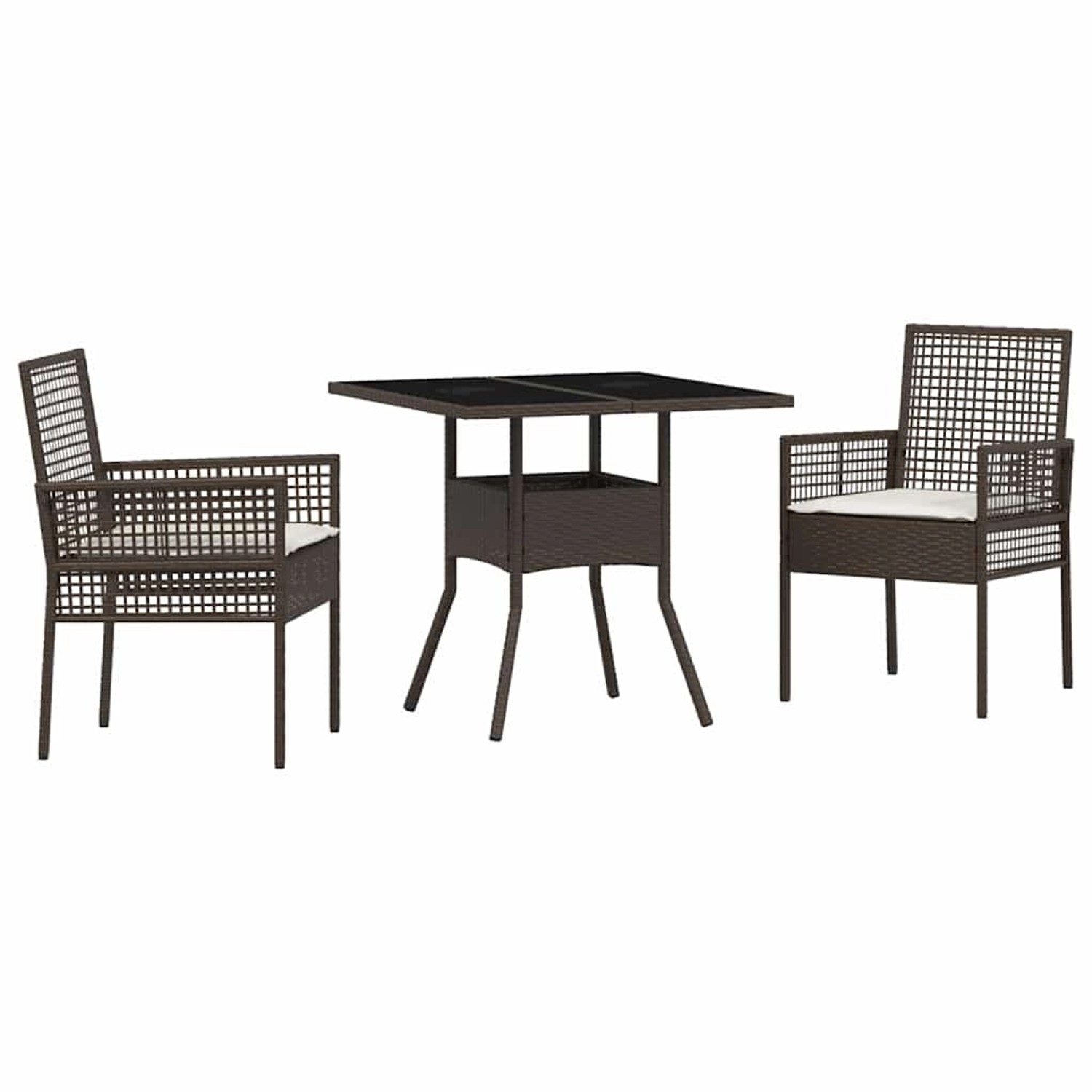 vidaXL Garten Essgruppe 3-Tlg Braun Poly Rattan 3334925 günstig online kaufen