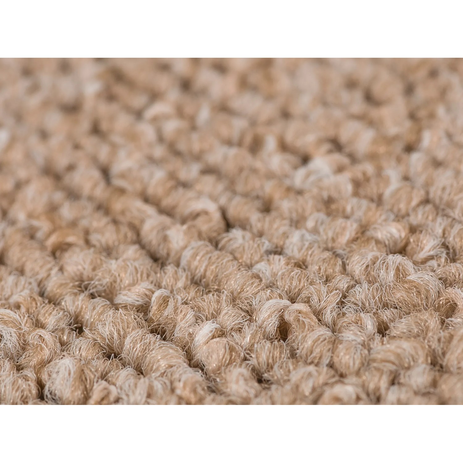 Detailaufnahme: Beige Andiamo Stufenmatte Bob (2er-Set) mit Melange-Effekt.