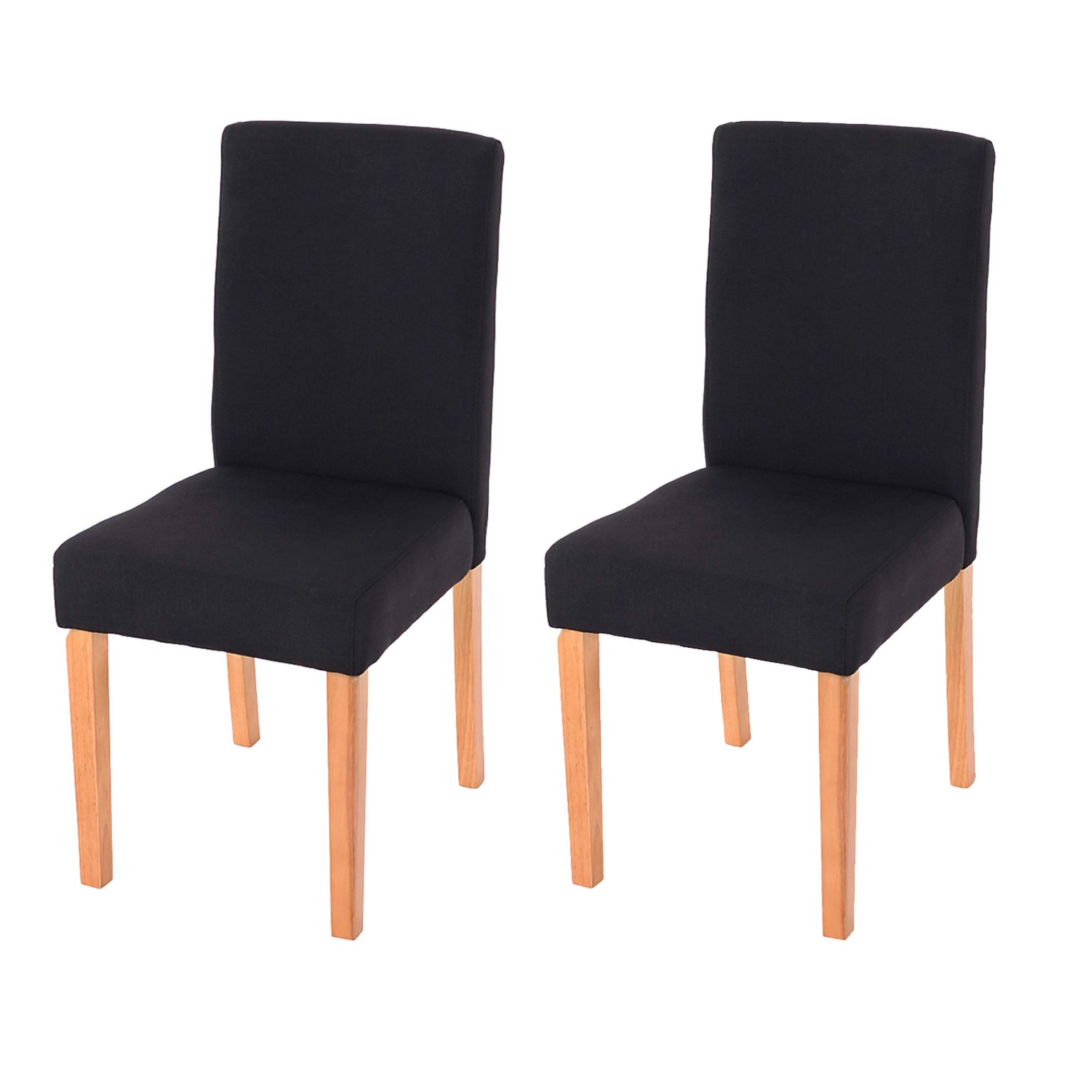 MCW Esszimmerstuhl Littau 2er-Set Textil Schwarz Helle Beine günstig online kaufen