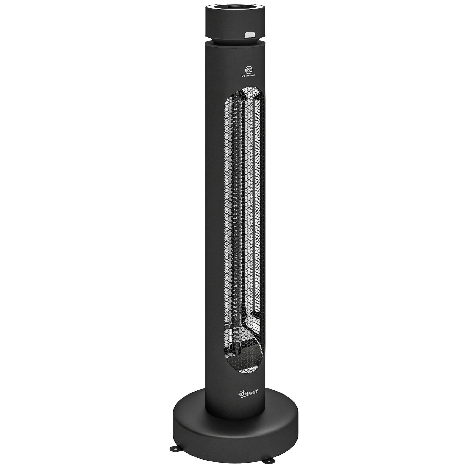 Outsunny Infrarot Heizstrahler Aluminium Carbonfaser 29,5 x 29,5 x 84 cm Schwarz