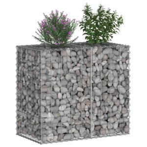 vidaXL Gabionen Hochbeet Silber 90 x 50 x 80 cm Verzinkter Stahl 42033327