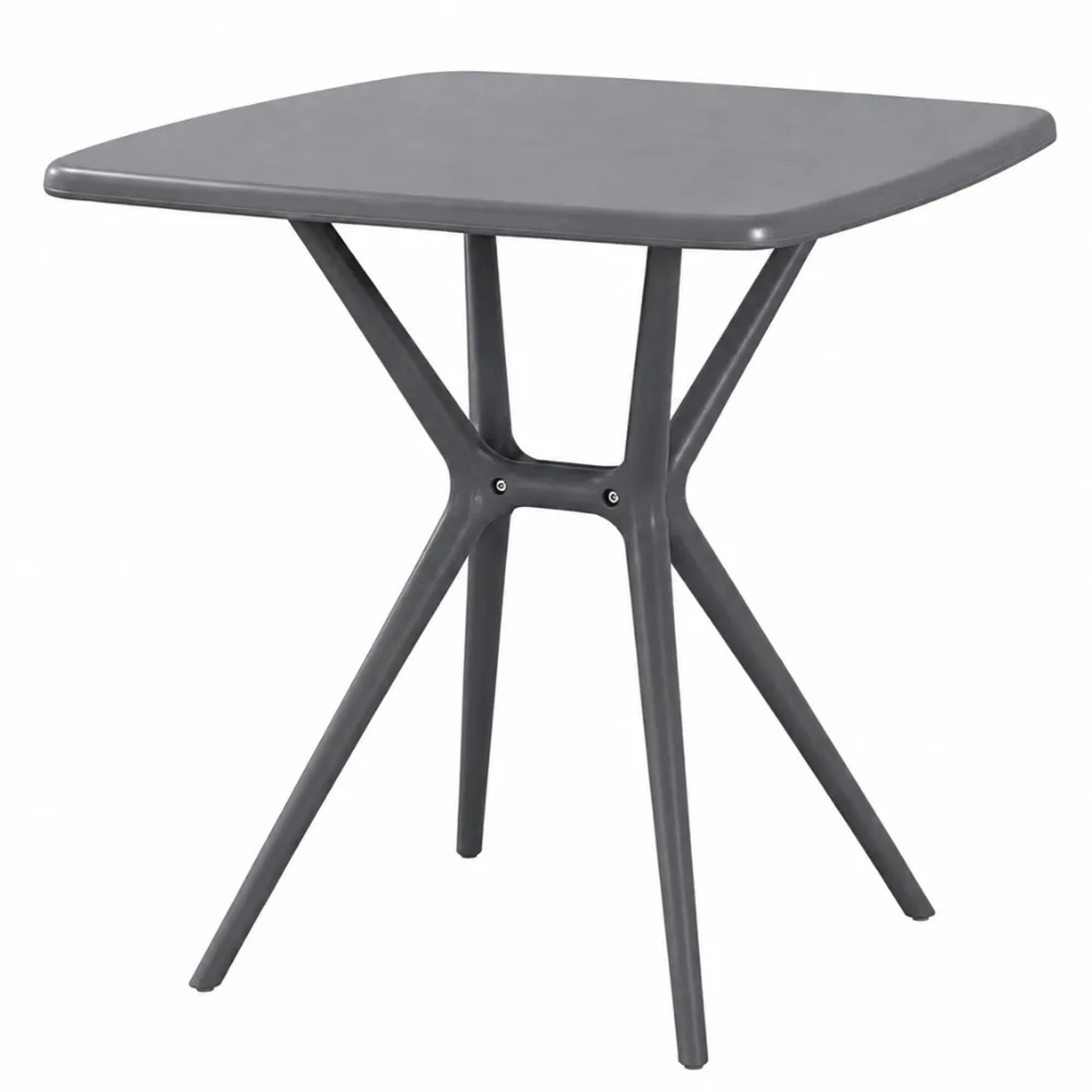 DELUKE Gartentisch SVEN Eckig 72x72x76cm Kunststoff Dunkelgrau Balkontisch Outdoor-Tisch Klein