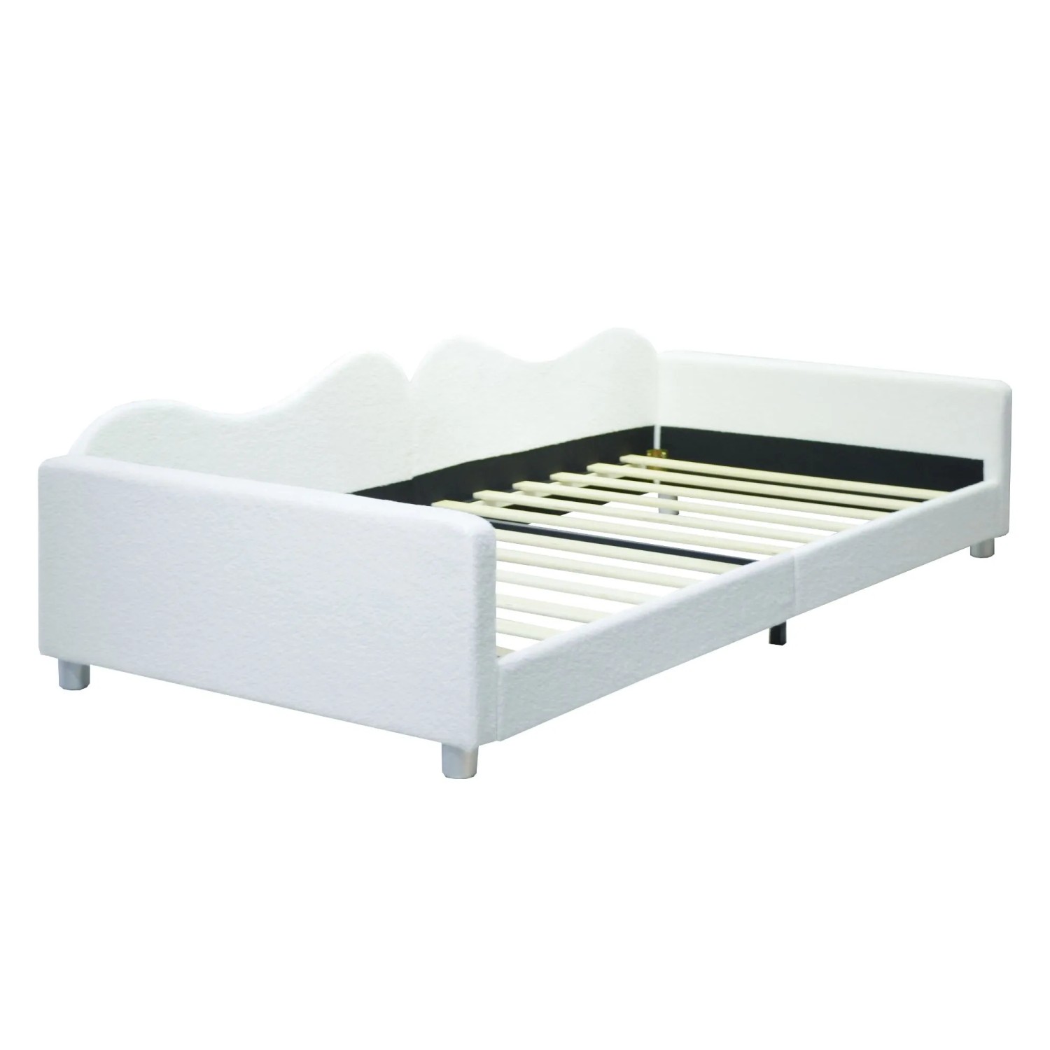 okwish Polsterbett 90×200 Kinderbett mit Rückenlehne und Armlehnen ohne Matratze