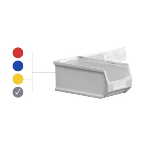 Graue Sichtlagerbox mit Abdeckung, 0,8 Liter, ideal für Werkstatt & Lager. Aufbewahrungssysteme von OBI.
