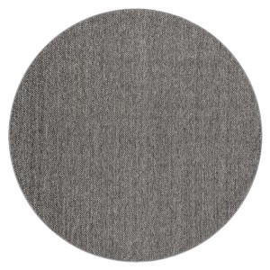 Runder, grauer RugsX Casablanca Loom Teppich aus Polypropylen mit feiner Schlingenstruktur.