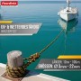 Schwarz-oranges Floordirekt Polypropylen Seil am Steg, reißfest & wetterbeständig. Ideal für Boot, Garten, Outdoor-Einsatz.