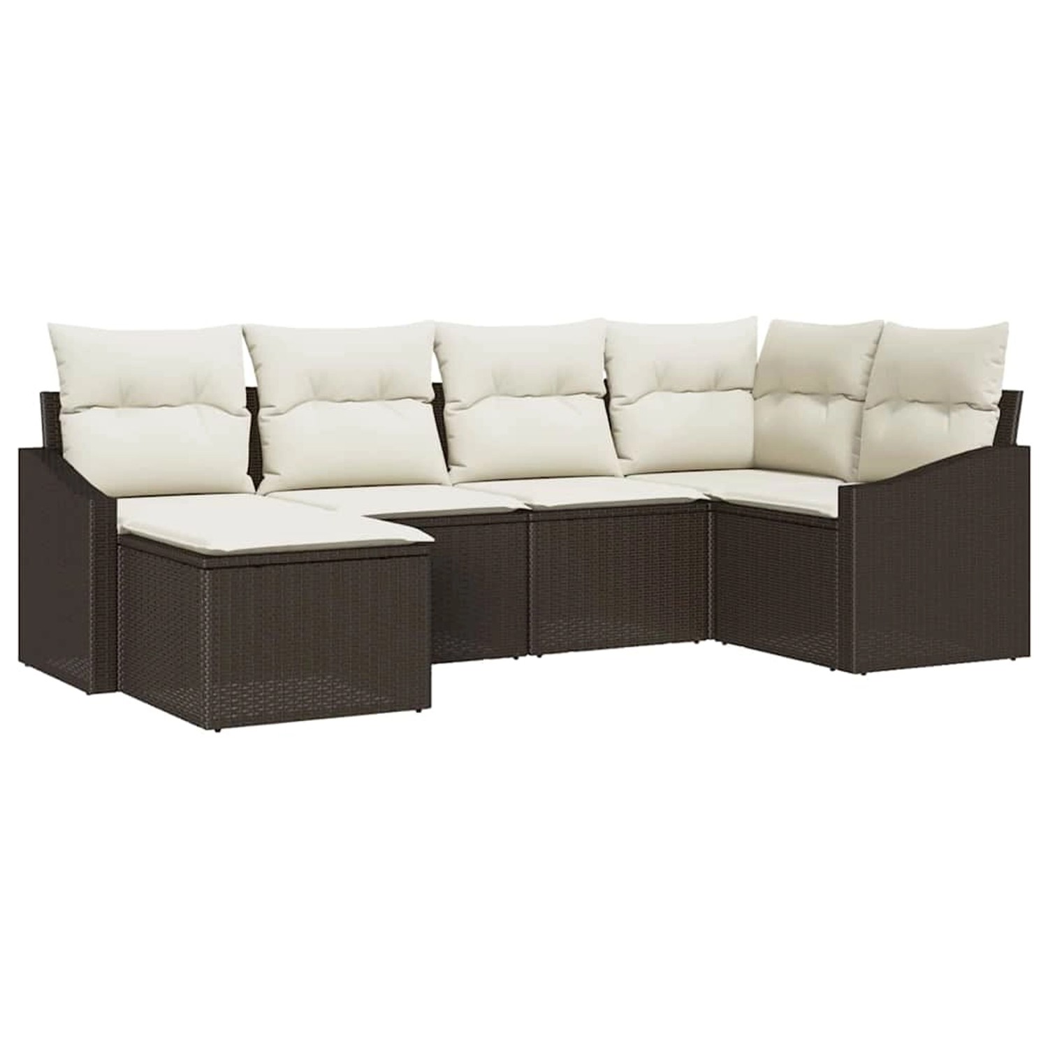 vidaXL Garten-Sofa-Set 6-Tlg Braun Poly Rattan 3346788 günstig online kaufen