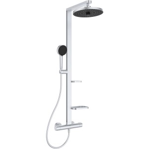 Ideal Standard Brausegarnitur Thermostat mit Kopf- und Handbrause, silberfarben.