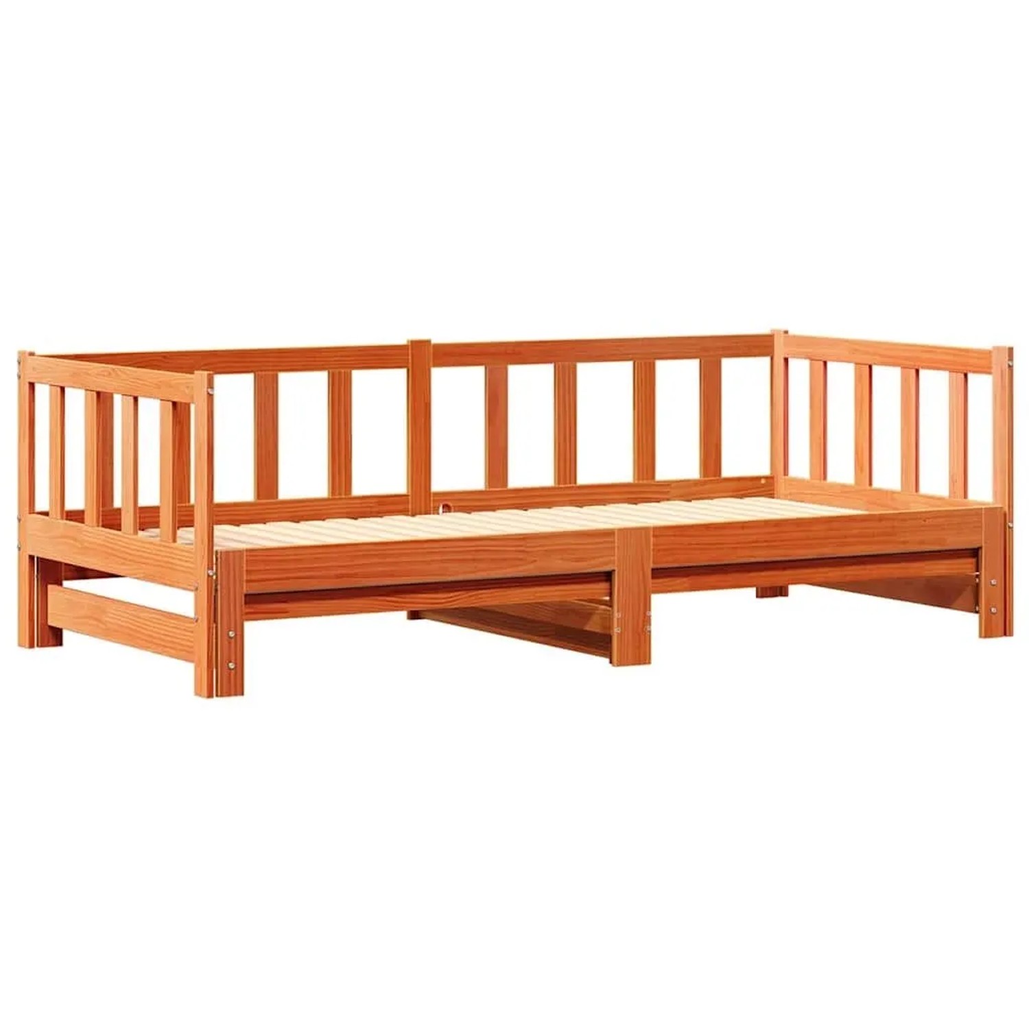 vidaXL Tagesbett mit Ausziehbett Wachsbraun 203,5 x 184 x 66 cm 867841 günstig online kaufen