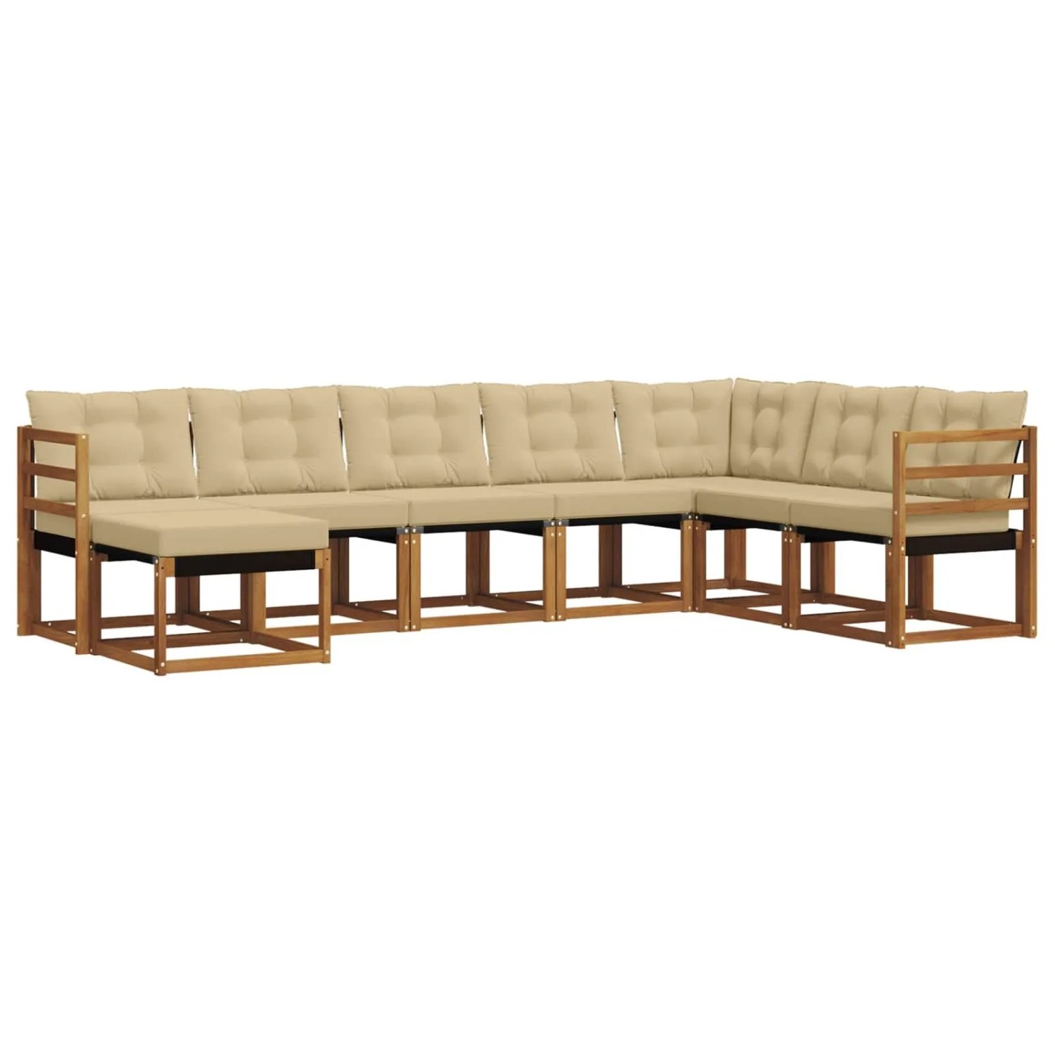 vidaXL Sofa Set mit Kissen 8-Tlg Natur und Beige 3368944