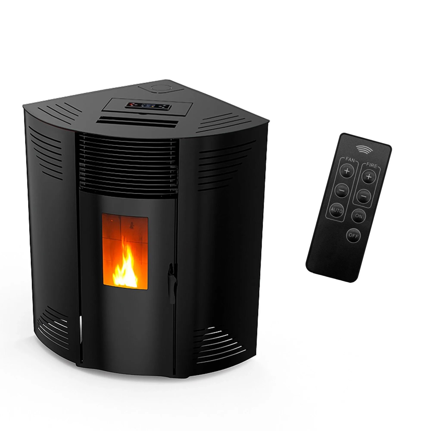 Sannover Eck-Pelletofen Iseos 12,2 kW Schwarz günstig online kaufen