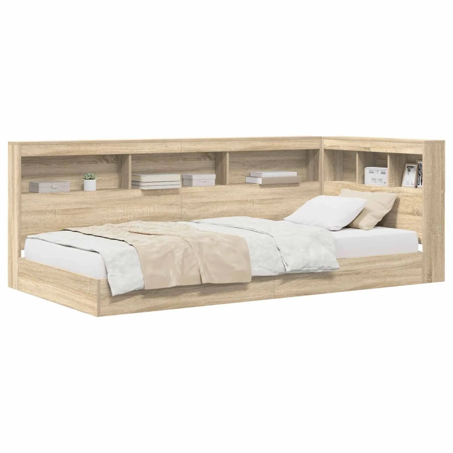 vidaXL Bücherregal-Bett Sonoma-Eiche 75 x 190 cm Holzwerkstoff 3335755