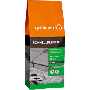 Quick-mix Schnellkleber, 10 kg Sack, flexibler Fliesenkleber für Wand und Boden.