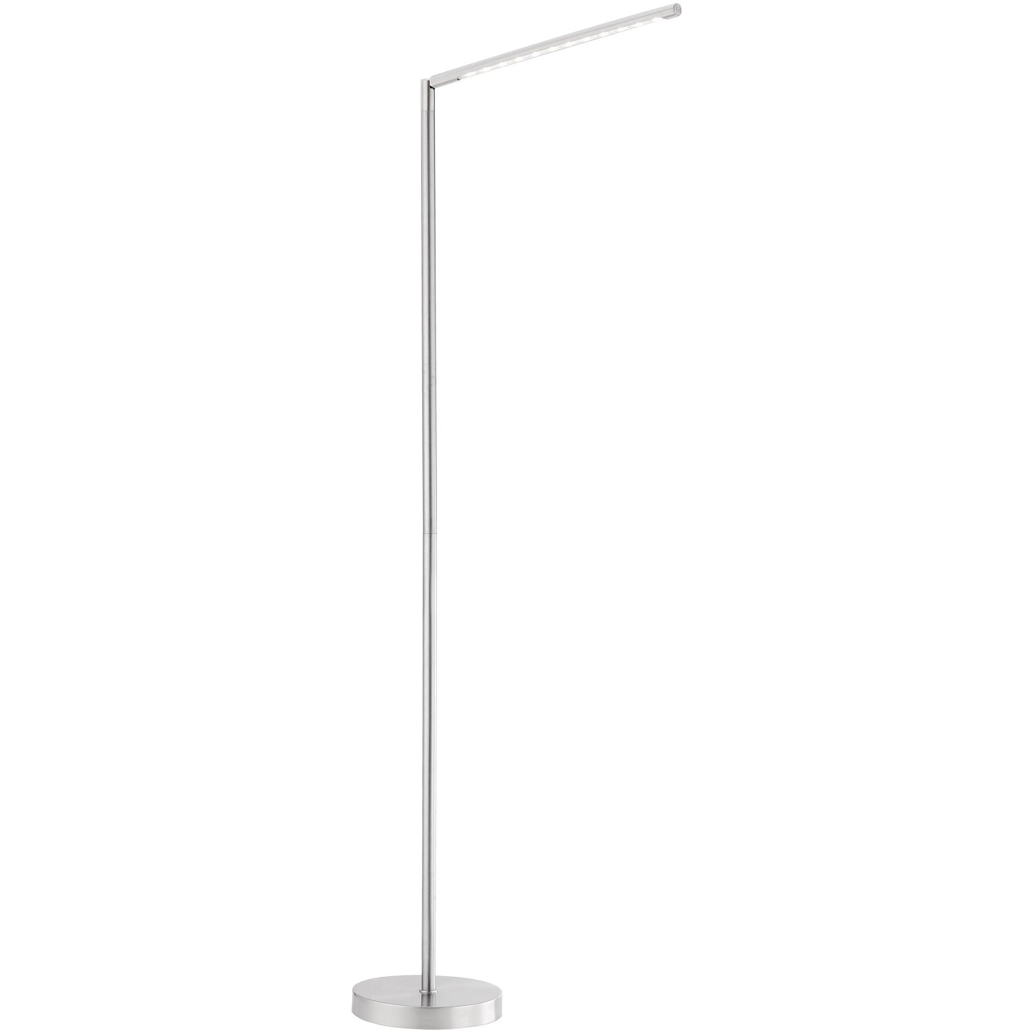 Moderne LED-Stehleuchte Dawda aus Stahl, höhenverstellbar von 125 bis 165,5 cm.