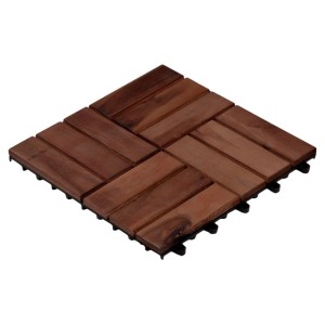 Woodtex Terrassenfliese Akazie Holzfliese Dunkel Geölt