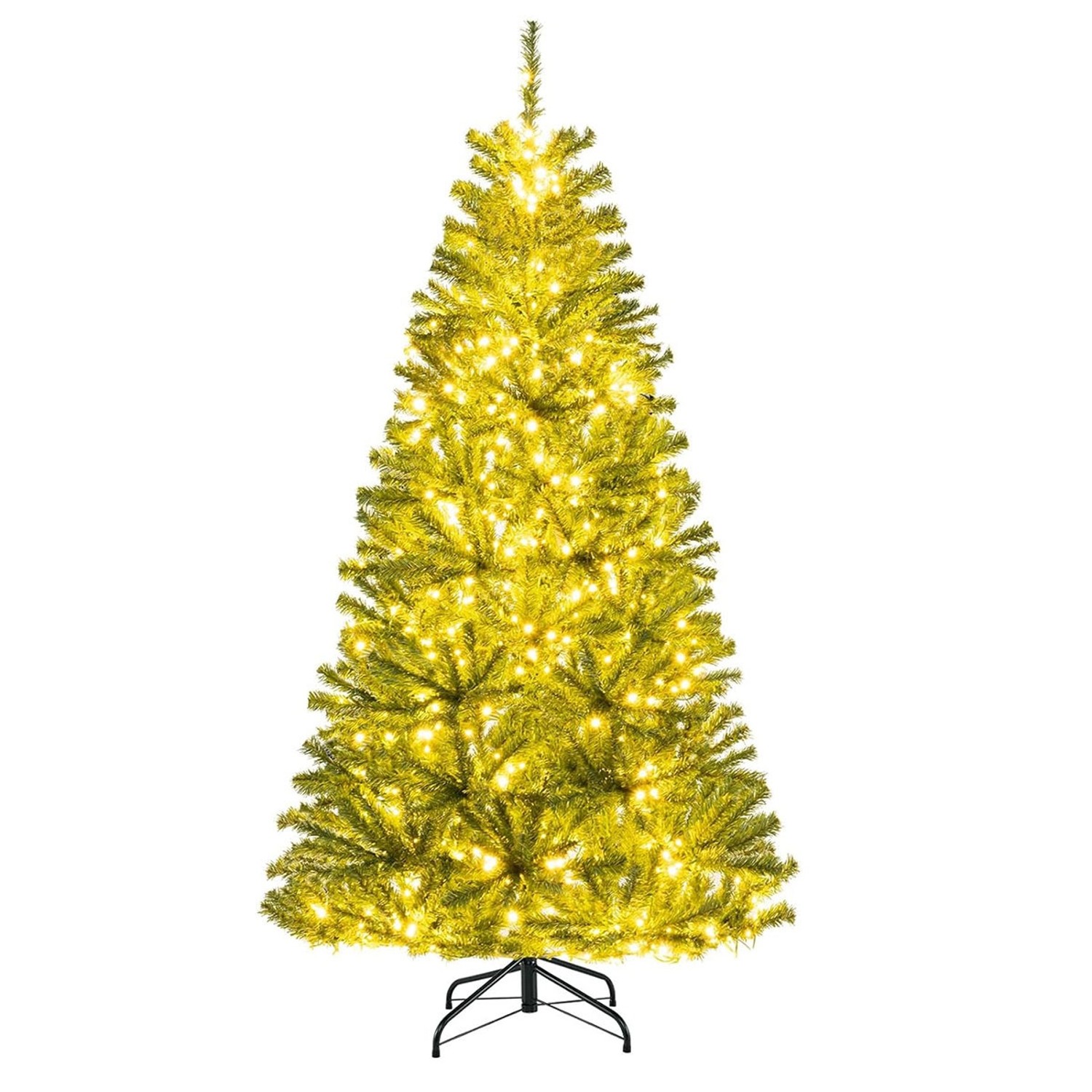 Costway Künstlicher Weihnachtsbaum mit 700 Warmweißen LED 180cm