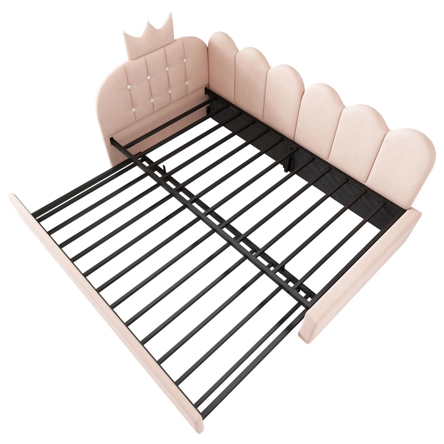 Merax Sofabett 90x200+90x190cm Ausziehbett Samt Rosa