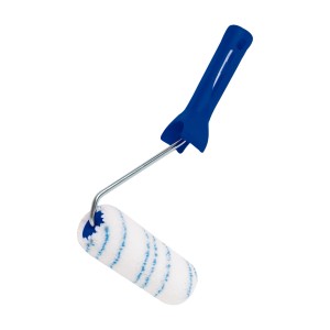 LUX Lasuren-Roller, 12 cm, für dünnschichtige Lasuren. Farbroller mit blauem Griff und weiß-blauem Bezug.