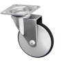SOTECH Design Möbelrolle LINDAU, Ø75 mm, silbergrau, aus Stahl mit TPEE-Bereifung. Belastbar bis 35 kg.