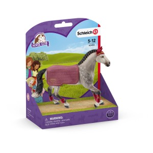 Schleich Horse Club Trakehner Stute Reitturnier Spielzeugfigur mit Decke.