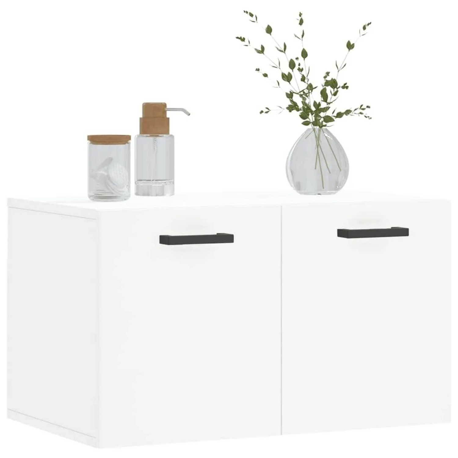 Weißer vidaXL Wandschrank (60x36,5x35 cm) aus Holzwerkstoff für Wohnzimmer.
