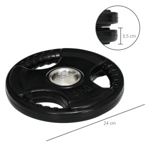 SPORTNOW Hantelscheiben-Set, 2x5kg, Metall mit Gummiummantelung, schwarz.