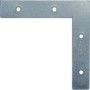 Flacher, verzinkter Eckwinkel 75x75x14 mm für leichte Holzverbindungen.