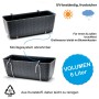 BigDean 4er Set Blumenkästen für Balkon-Geländer Rattan Optik Anthrazit Balkonkästen mit Metall Halterung und Bewässerungssystem_4
