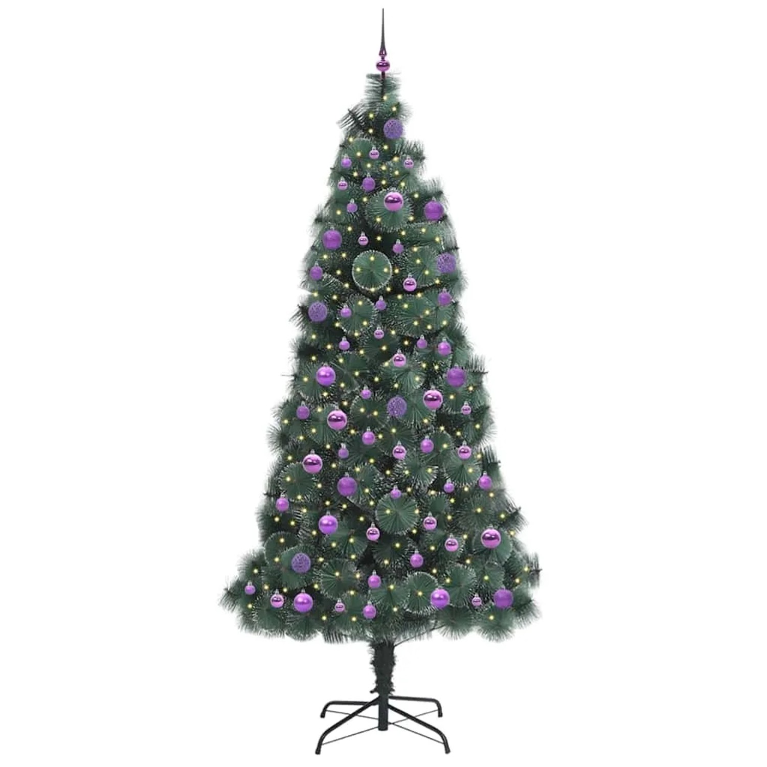 vidaXL Künstlicher Vorbeleuchteter Weihnachtsbaum mit Kugelset 240 cm 3396196