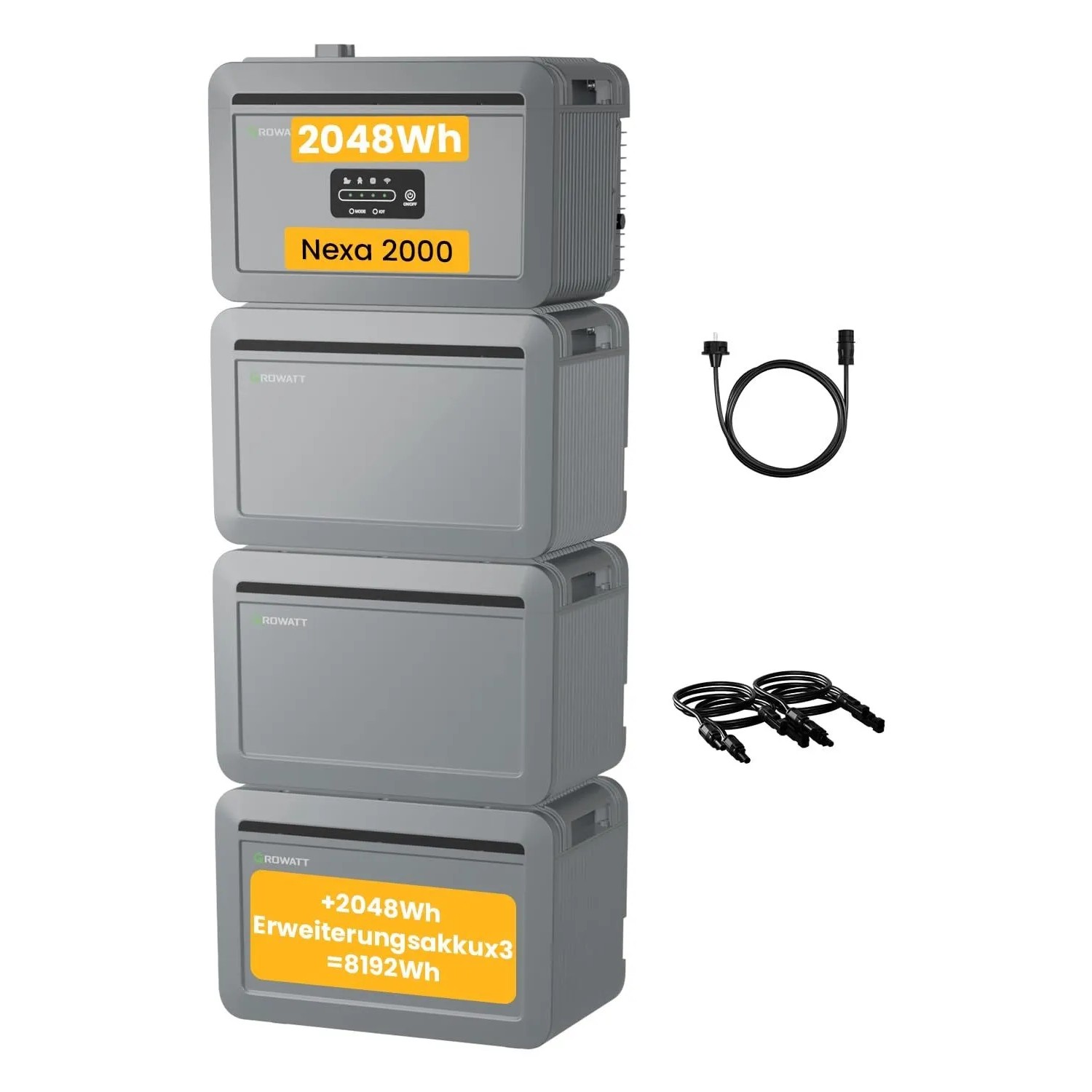Growatt NEXA 2000 Balkonkraftwerk Speicher Set 8192 Wh LiFePO4 Steckerfertig